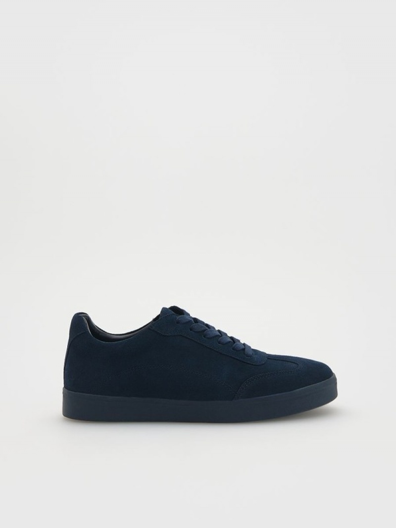 Reserved Leren Rich Schoenen Heren Donkerblauw | VEWDN-6120