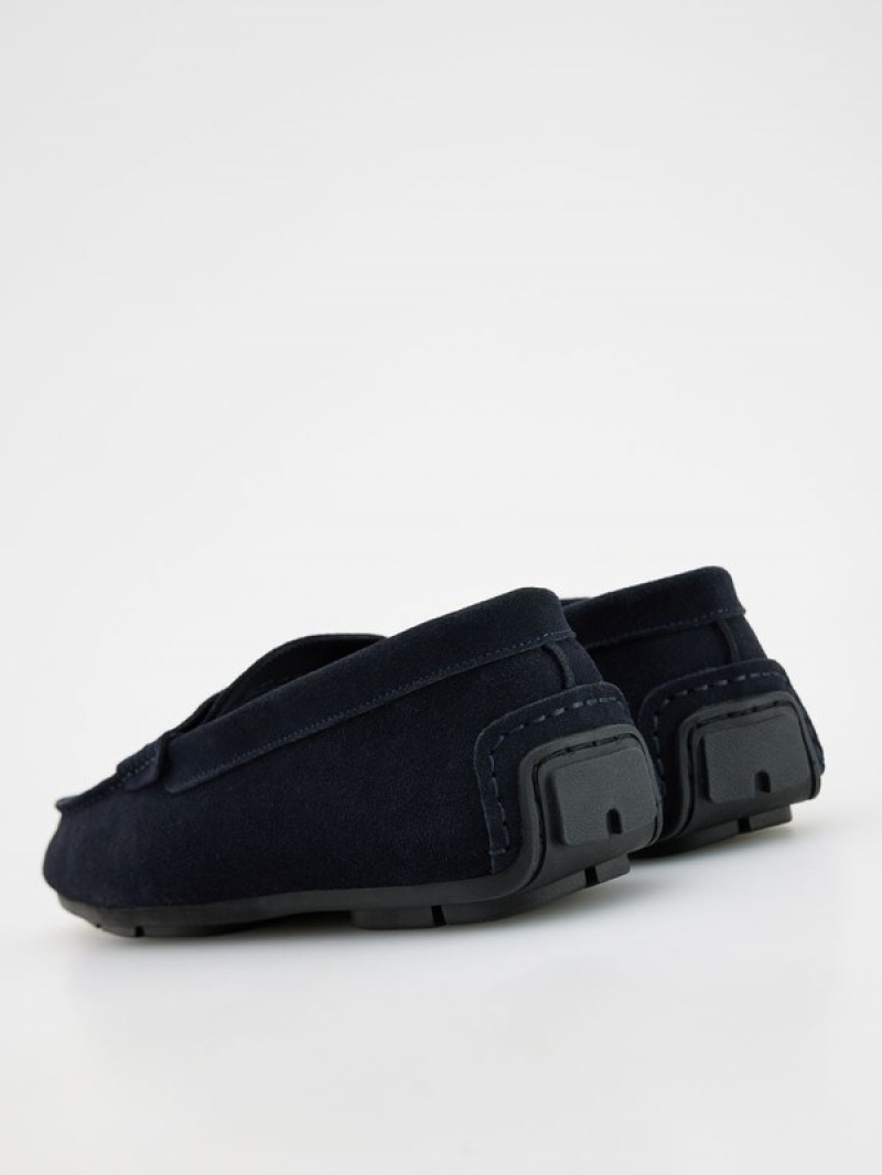 Reserved Leren Schoenen Heren Donkerblauw | EPQTB-3597