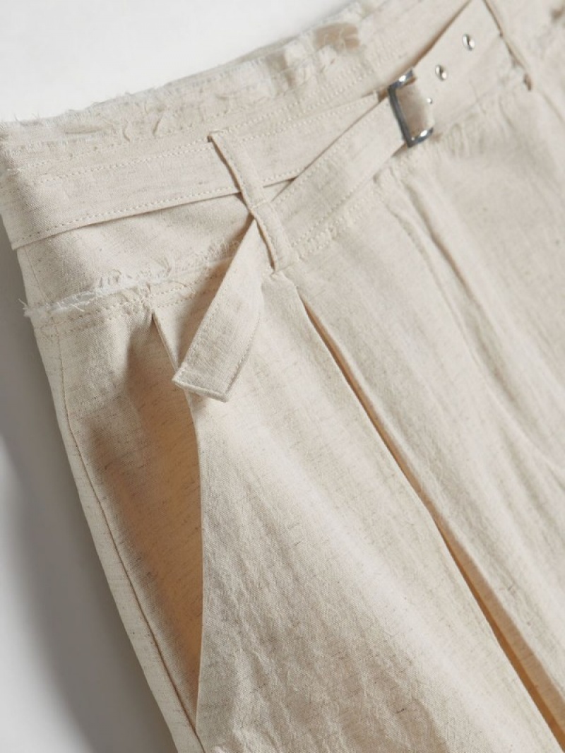 Reserved Linen Blend Mini Rokken Dames Beige | CGEMT-8026