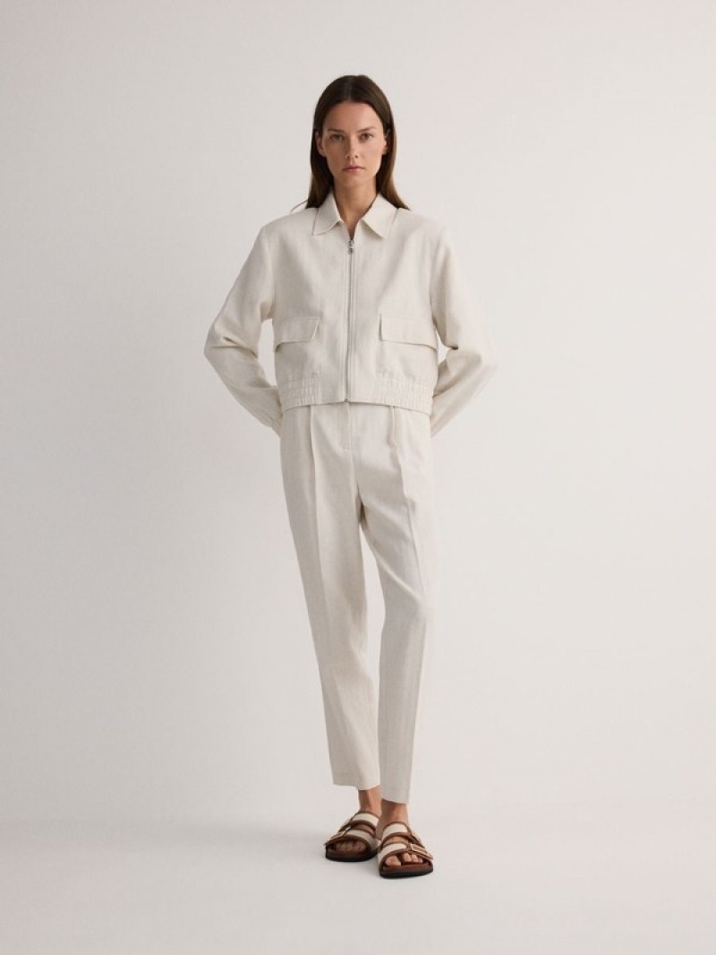 Reserved Linen Rich Jassen Dames Beige | PSTKN-8194