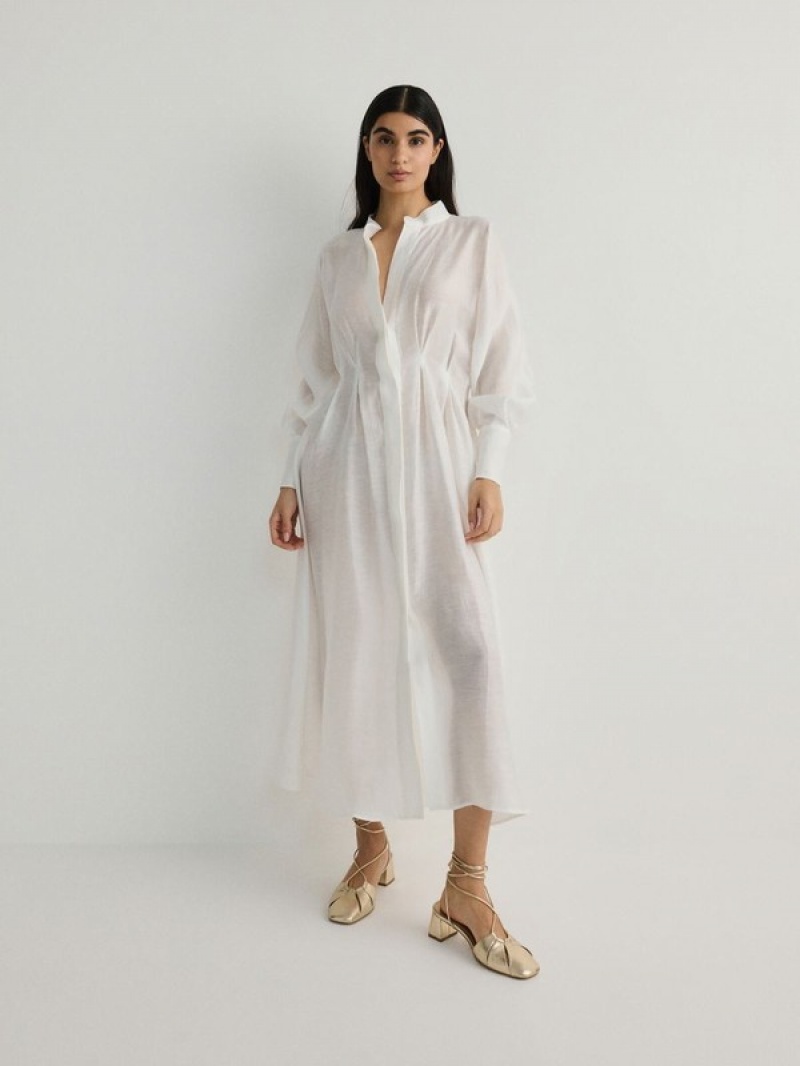 Reserved Linen Rich Maxi Jurk Dames Room | VCRFG-6945