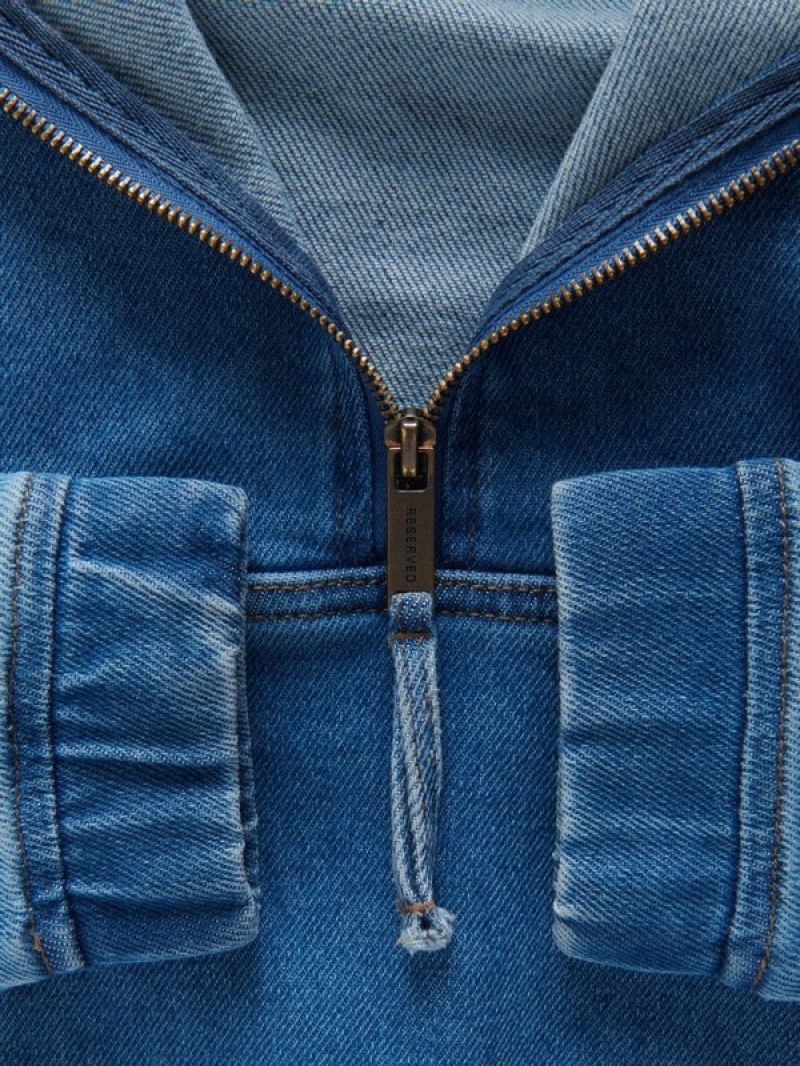 Reserved Long Denim Met Capuchon Truien Jongens Blauw | DBGIT-5372