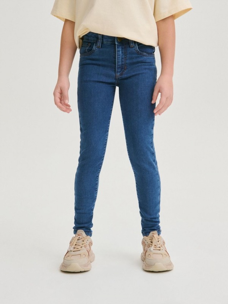 Reserved Mager High Taille Jeans Meisjes Blauw | PAWSB-9714