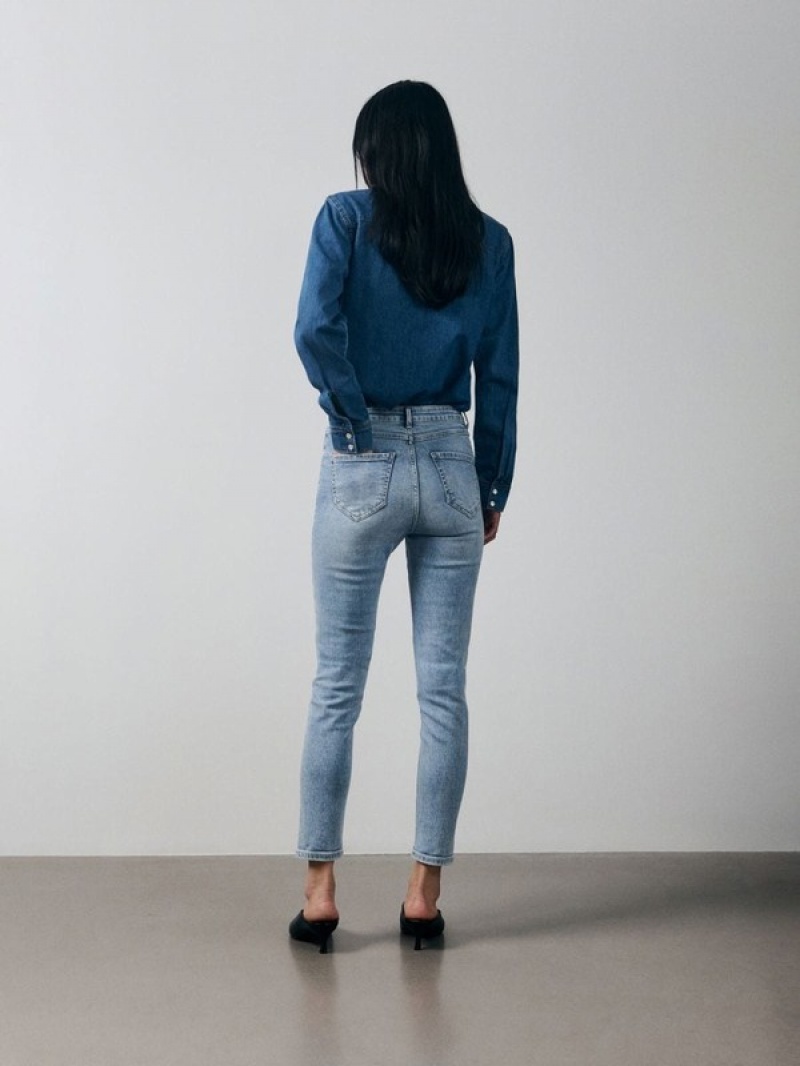 Reserved Mid Rise Slim Jeans Dames Blauw | QMWYF-9368