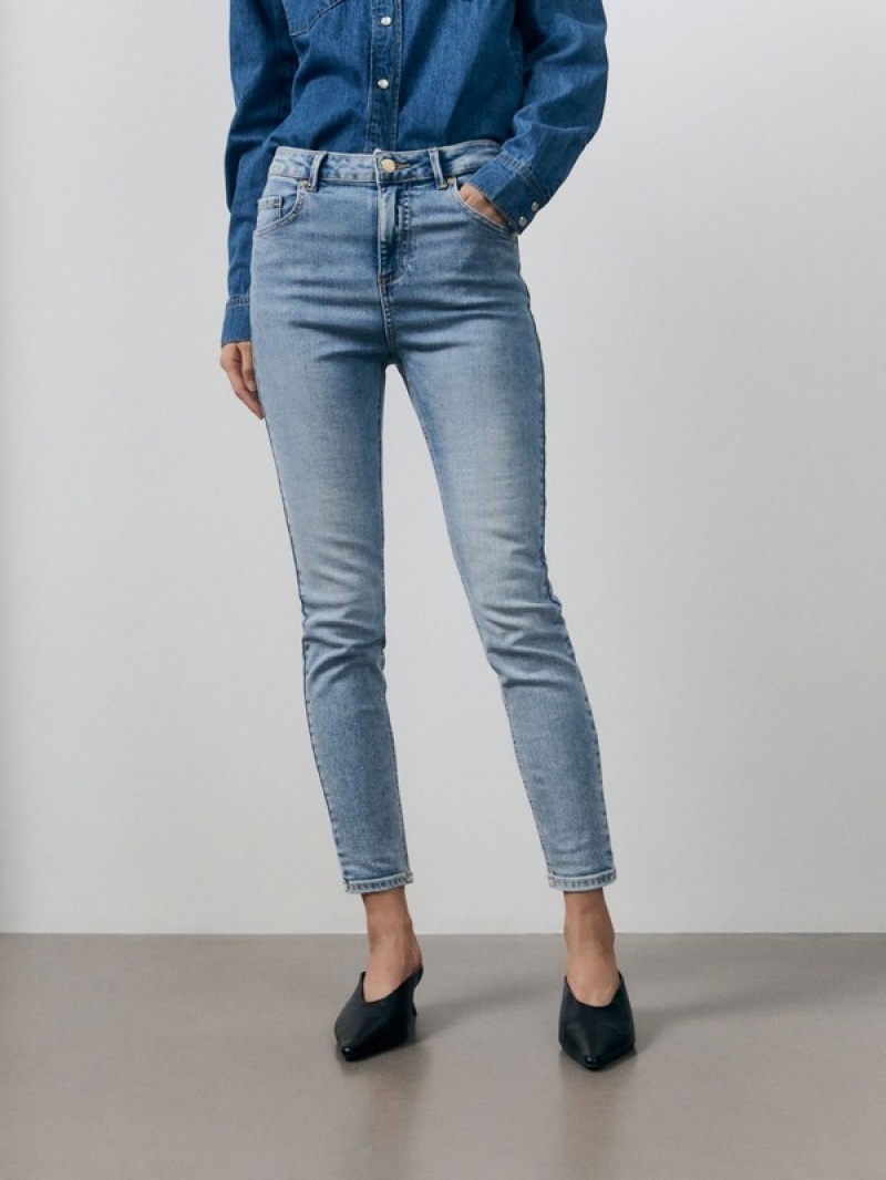 Reserved Mid Rise Slim Jeans Dames Blauw | QMWYF-9368