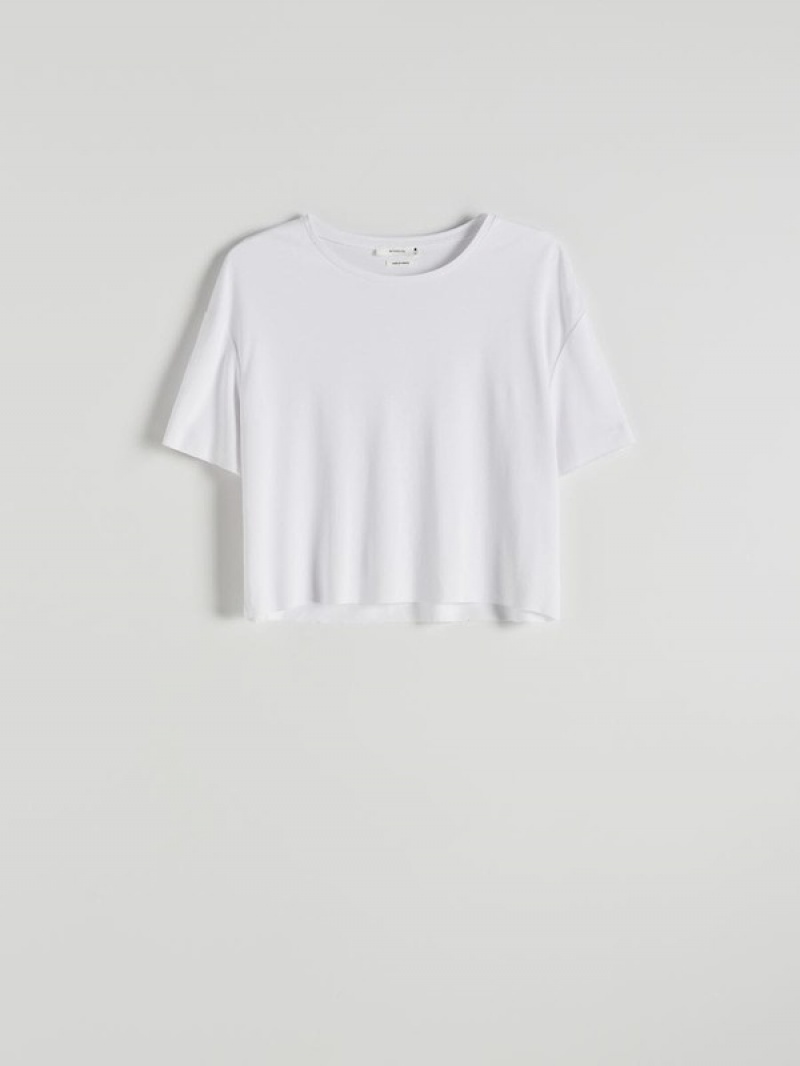 Reserved Modal Blend T-shirts Dames Wit | PLNKO-9214