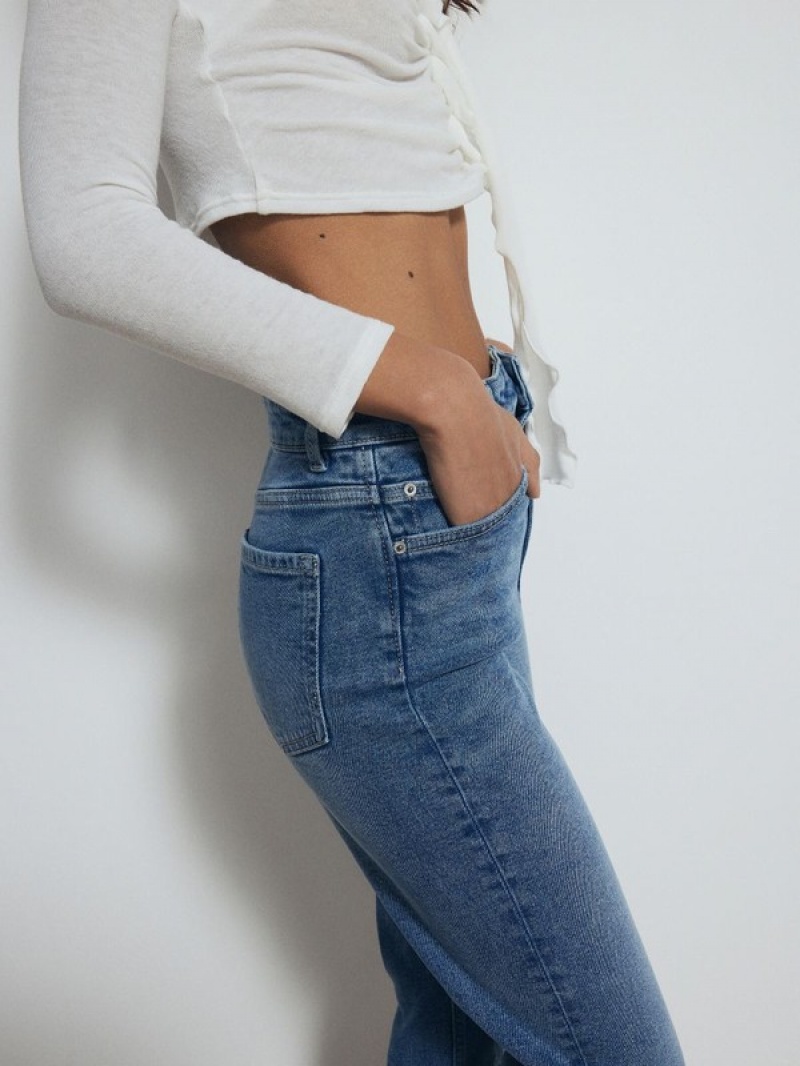 Reserved Mom Fit Slim Jeans Dames Blauw | BEOIN-7894