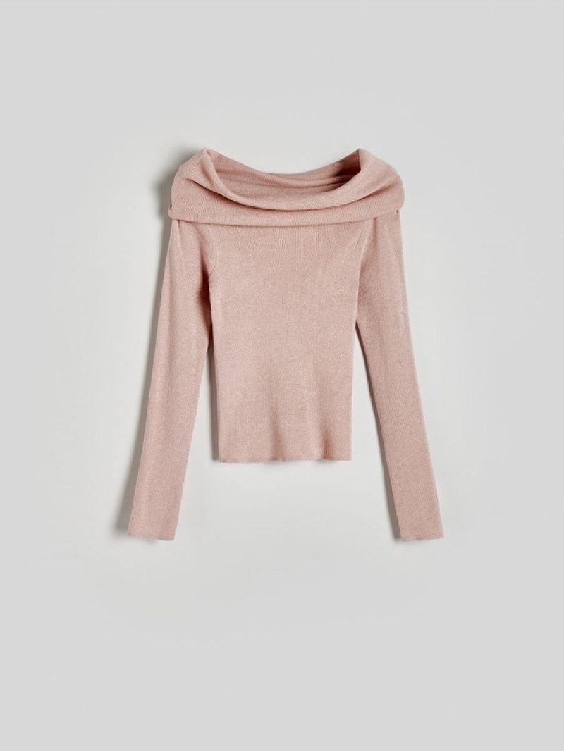 Reserved Off Shoulder Truien Dames Roze | JYNOQ-5973