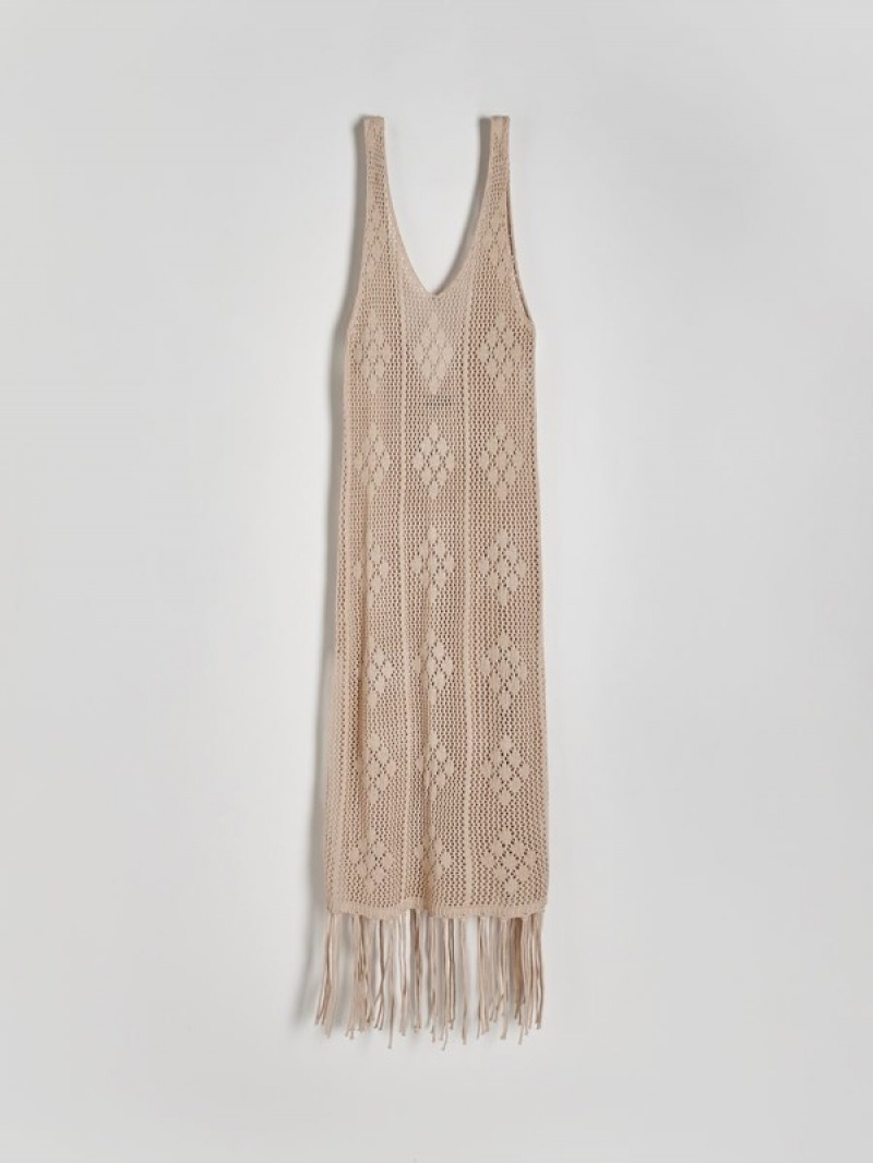 Reserved Openwork Beach Cover-ups Dames Beige | RLDOC-0315