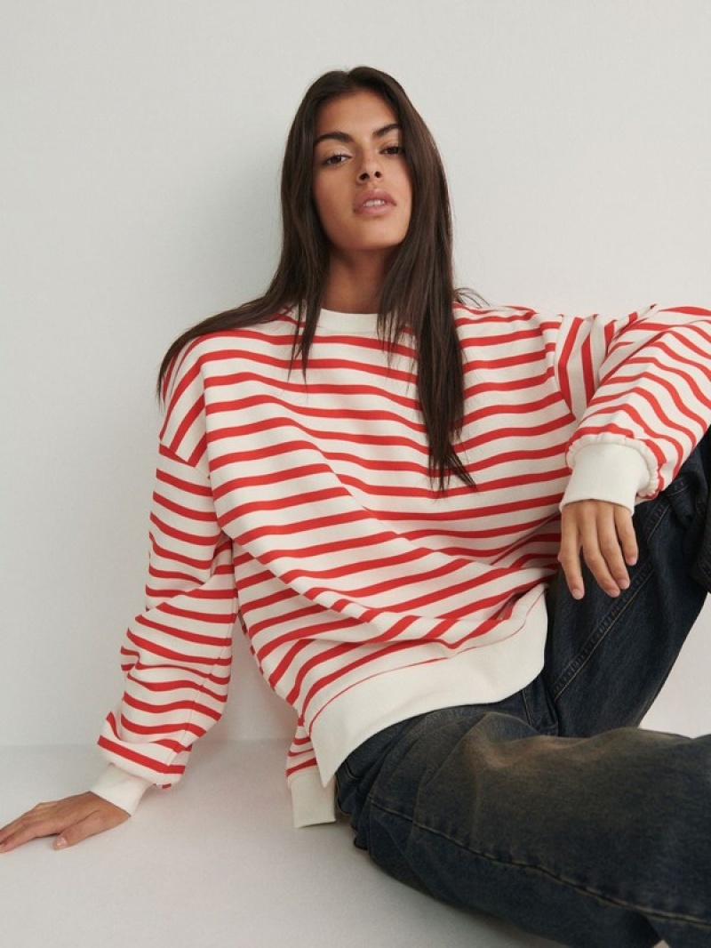 Reserved Oversized Stripe Sweatshirts Dames Gekleurd | GEROL-9083