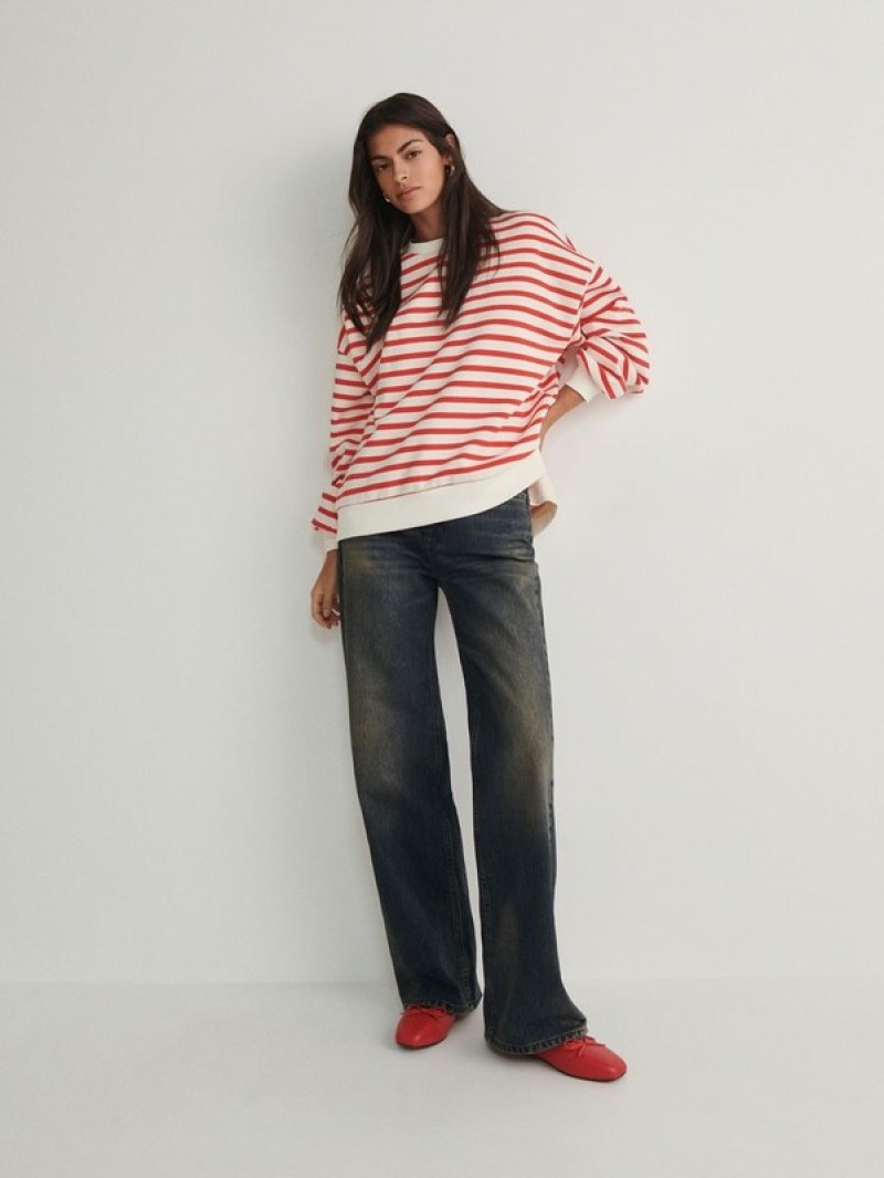 Reserved Oversized Stripe Sweatshirts Dames Gekleurd | GEROL-9083