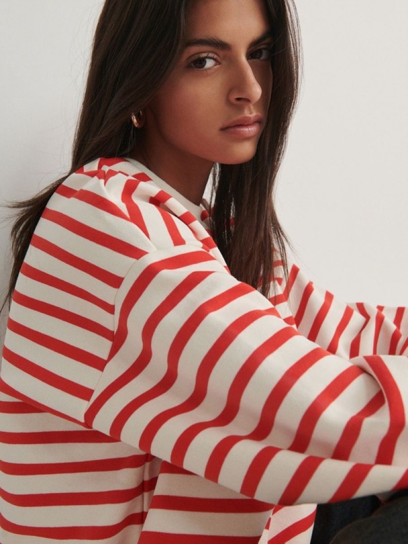 Reserved Oversized Stripe Sweatshirts Dames Gekleurd | GEROL-9083