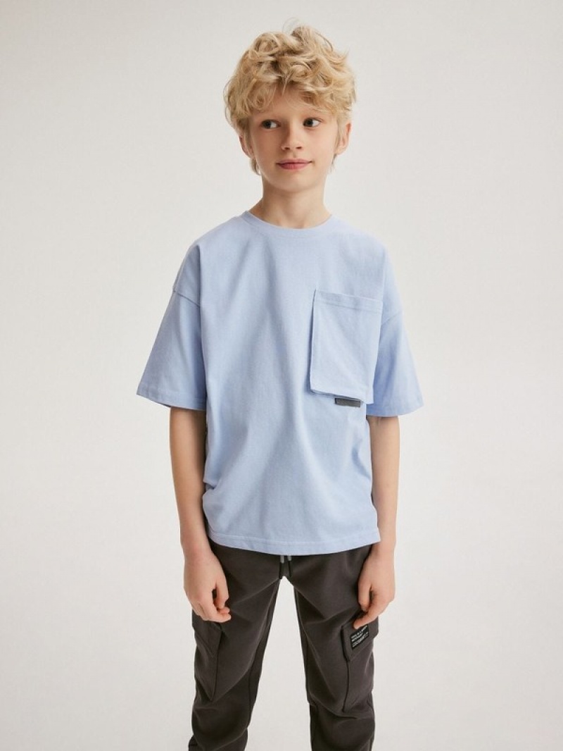 Reserved Oversized T-print T-shirts Jongens Blauw | GIKPN-6231