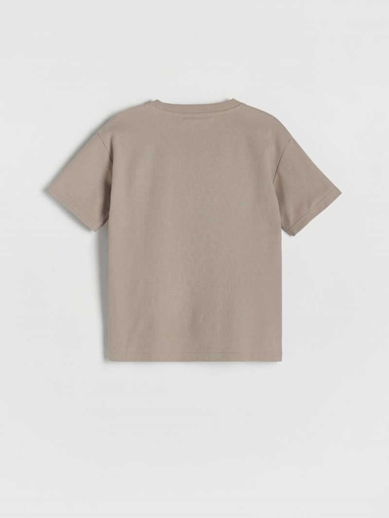 Reserved Oversized T-shirts Jongens Beige | HNOPD-9308