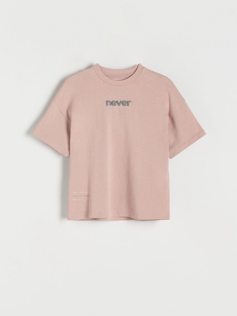 Reserved Oversized T-shirts Jongens Roze | HWJZQ-0895