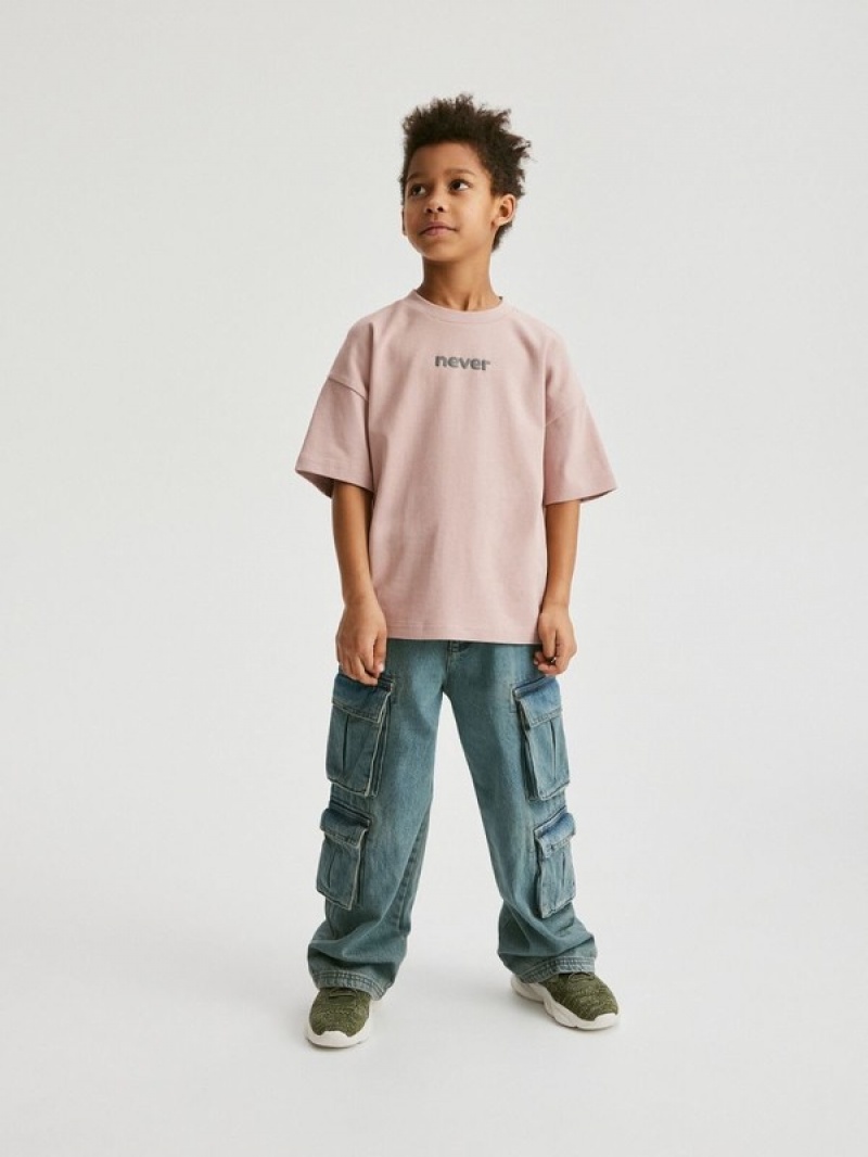 Reserved Oversized T-shirts Jongens Roze | HWJZQ-0895