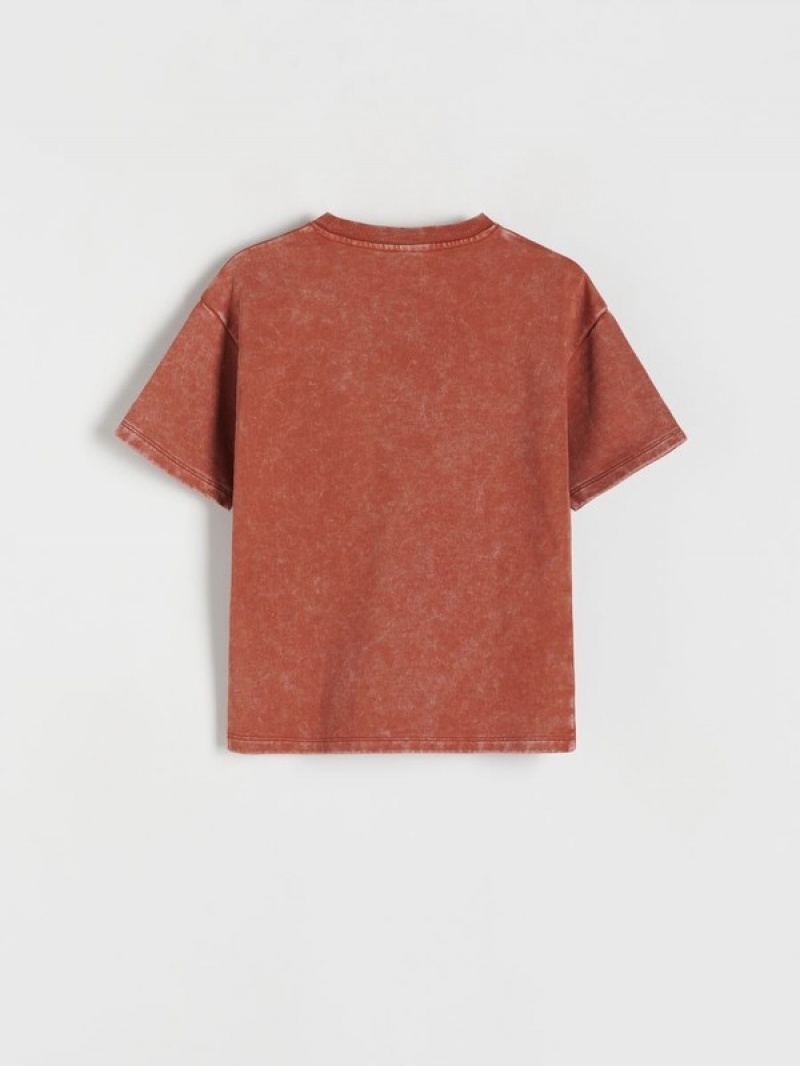 Reserved Oversized T-wash Effect T-shirts Jongens Bordeaux | QSATM-2653