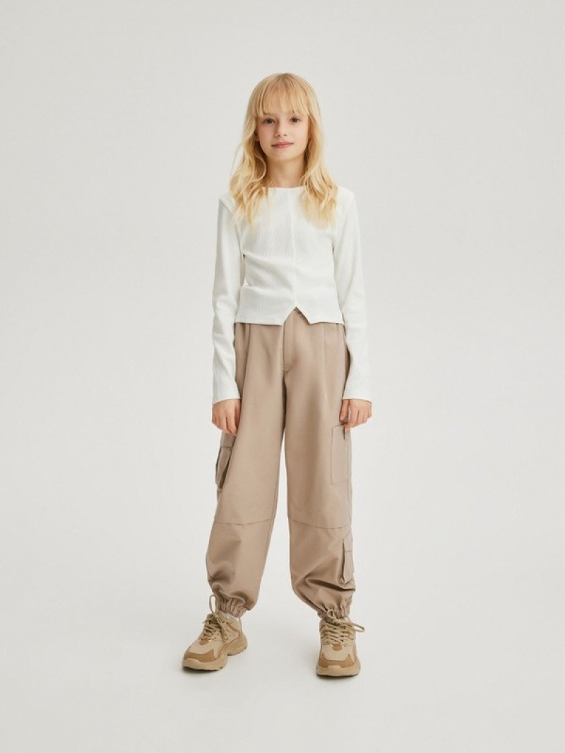 Reserved Parachutecargo Pockets Broek Meisjes Koffie | XIMOA-2573