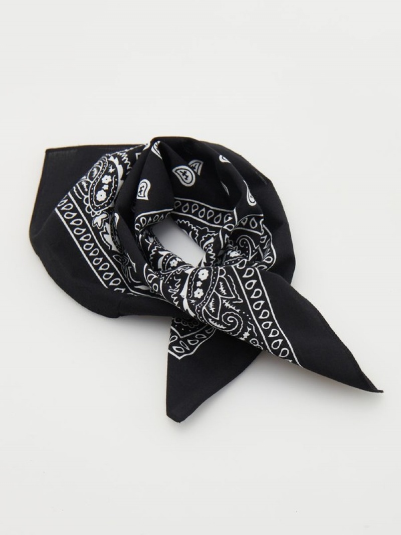 Reserved Patterned Bandanna Sjaals Jongens Zwart | ITCDL-7124