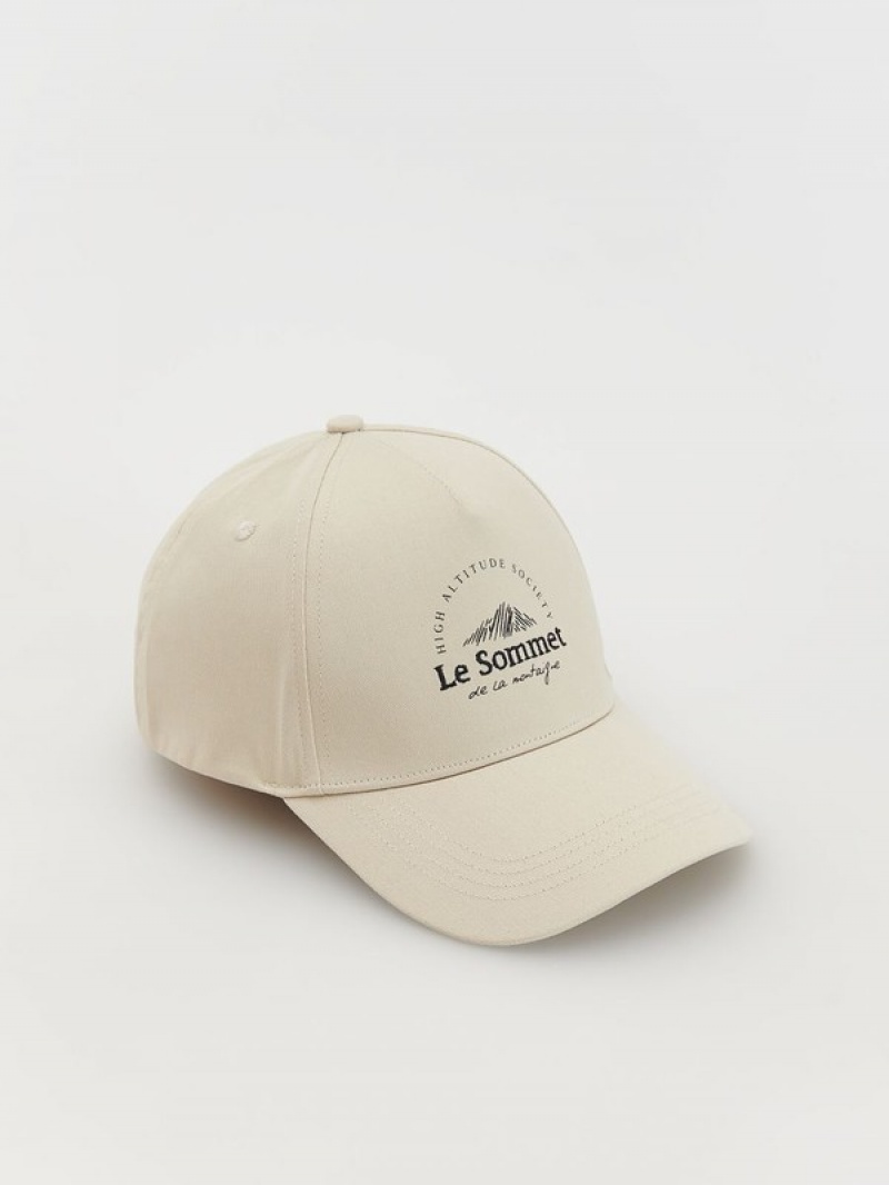 Reserved Peaked Caps Heren Beige | XZRSP-1458