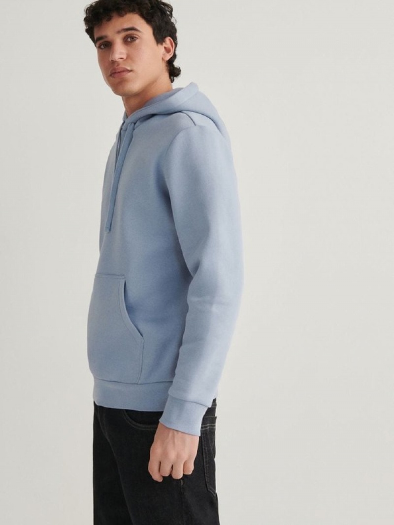 Reserved Plain Sweatshirts Heren Blauw | BPELD-2093