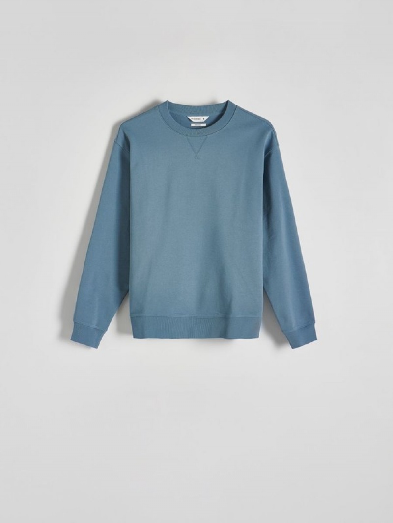 Reserved Plain Sweatshirts Heren Grijs Blauw | PQXKG-2196