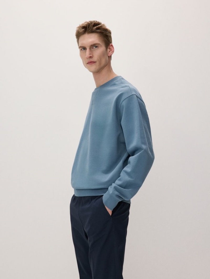 Reserved Plain Sweatshirts Heren Grijs Blauw | PQXKG-2196