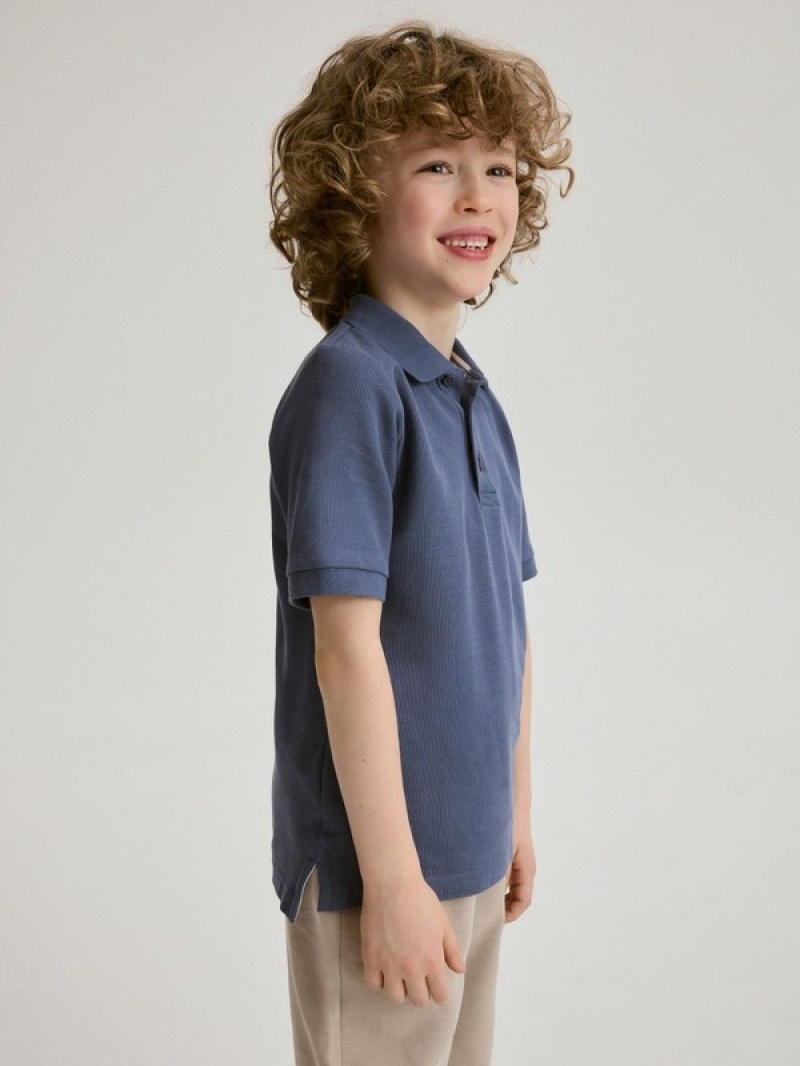 Reserved Polo T-shirts Jongens Grijs Blauw | VKZAH-8309