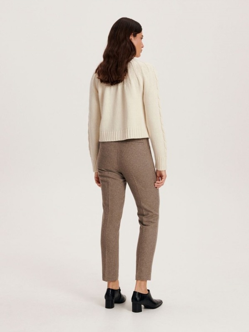 Reserved Pressed Crease Broek Dames Beige | CNWOK-3408