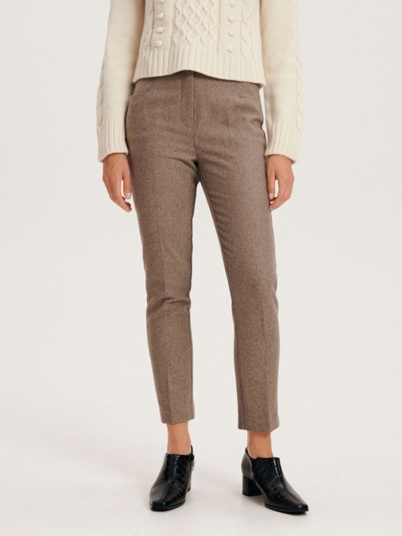 Reserved Pressed Crease Broek Dames Beige | CNWOK-3408