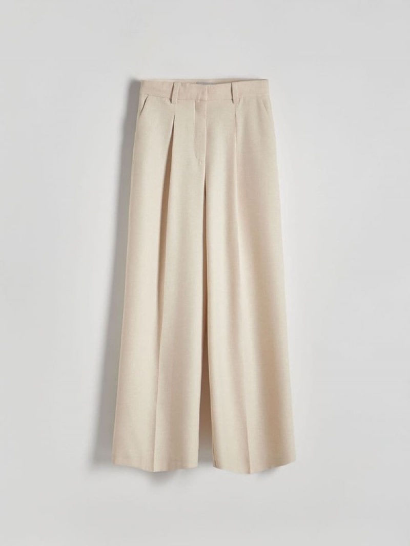 Reserved Pressed Crease Broek Dames Beige | EJQUH-1739