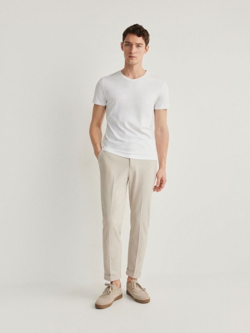 Reserved Pressed Crease Broek Heren Beige | KXODA-6035