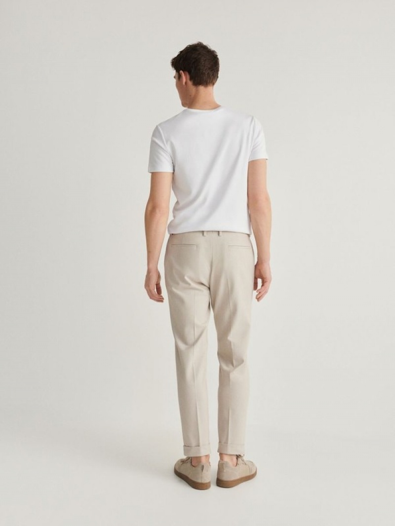 Reserved Pressed Crease Broek Heren Beige | KXODA-6035