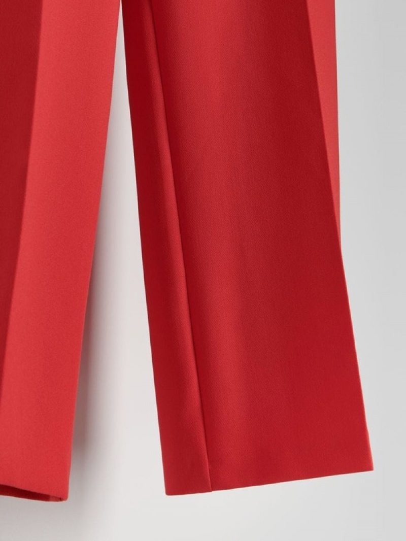 Reserved Pressed Crease Viscose Blend Broek Dames Rood | MYGUE-1540