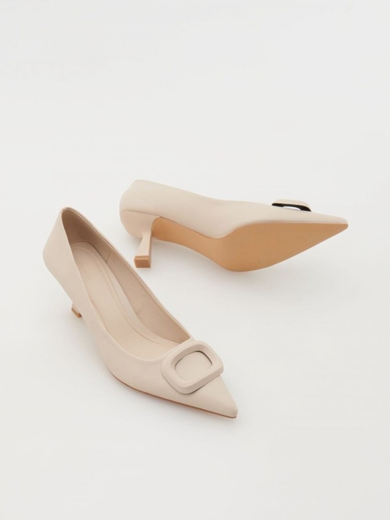 Reserved Pumps Hakken Dames Beige | NOBFQ-7519