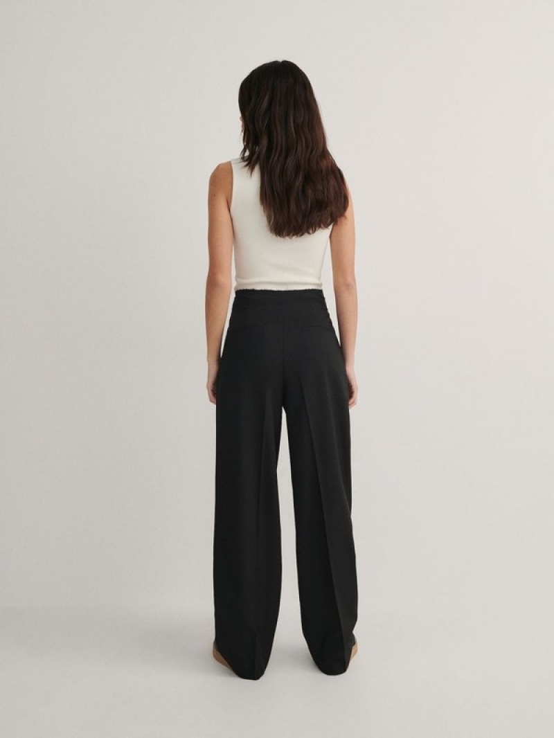 Reserved Raw Finish Broek Dames Zwart | UHGDX-6931