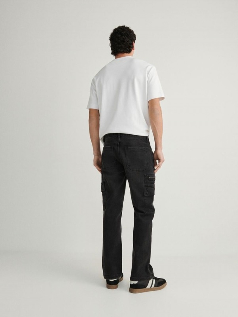 Reserved Regular Cargo Jeans Heren Zwart | PRYNM-0867