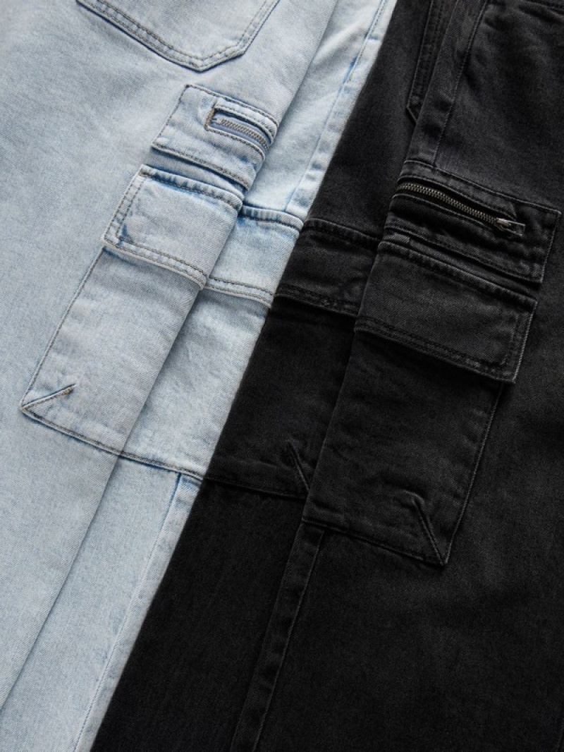 Reserved Regular Cargo Jeans Heren Zwart | PRYNM-0867