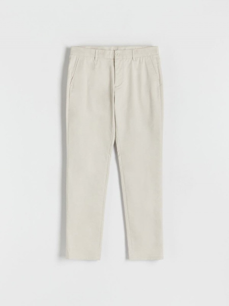 Reserved Regular Fit Chino Broek Heren Beige | TSCPE-4168