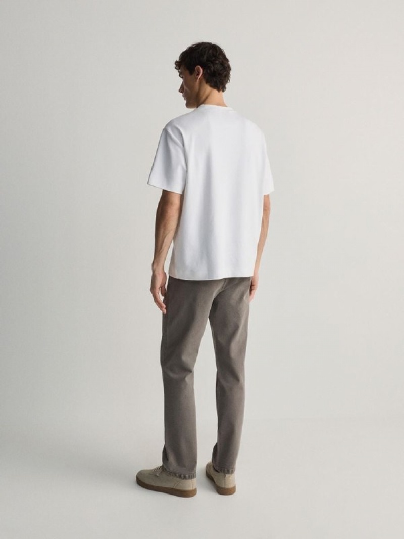 Reserved Regular Fit Chino Broek Heren Donkergrijs | RZVFS-4925