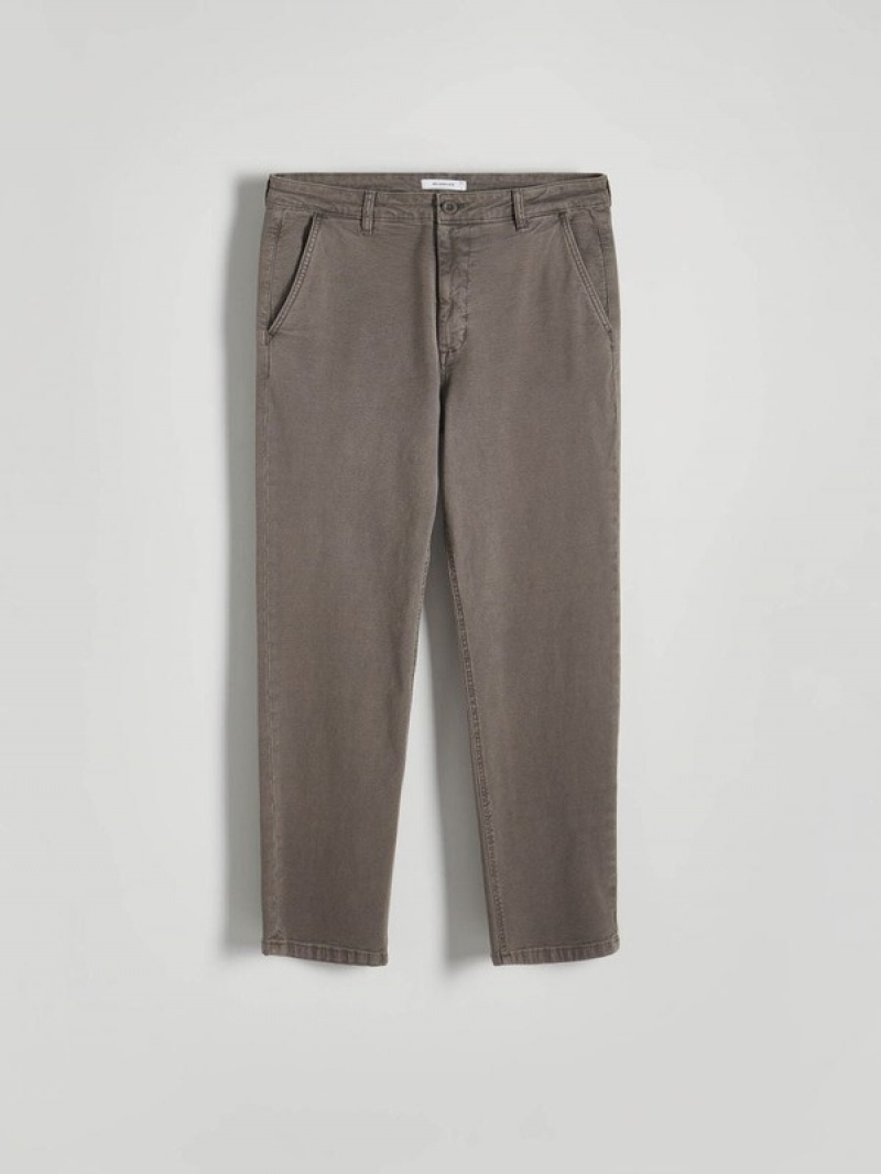 Reserved Regular Fit Chino Broek Heren Donkergrijs | RZVFS-4925