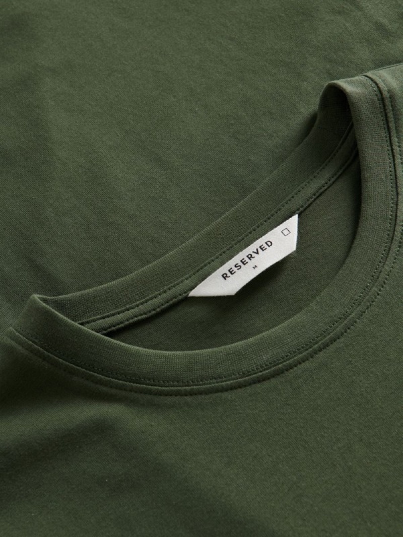 Reserved Regular Fit T-shirts Heren Donkergroen | IBVZP-9621