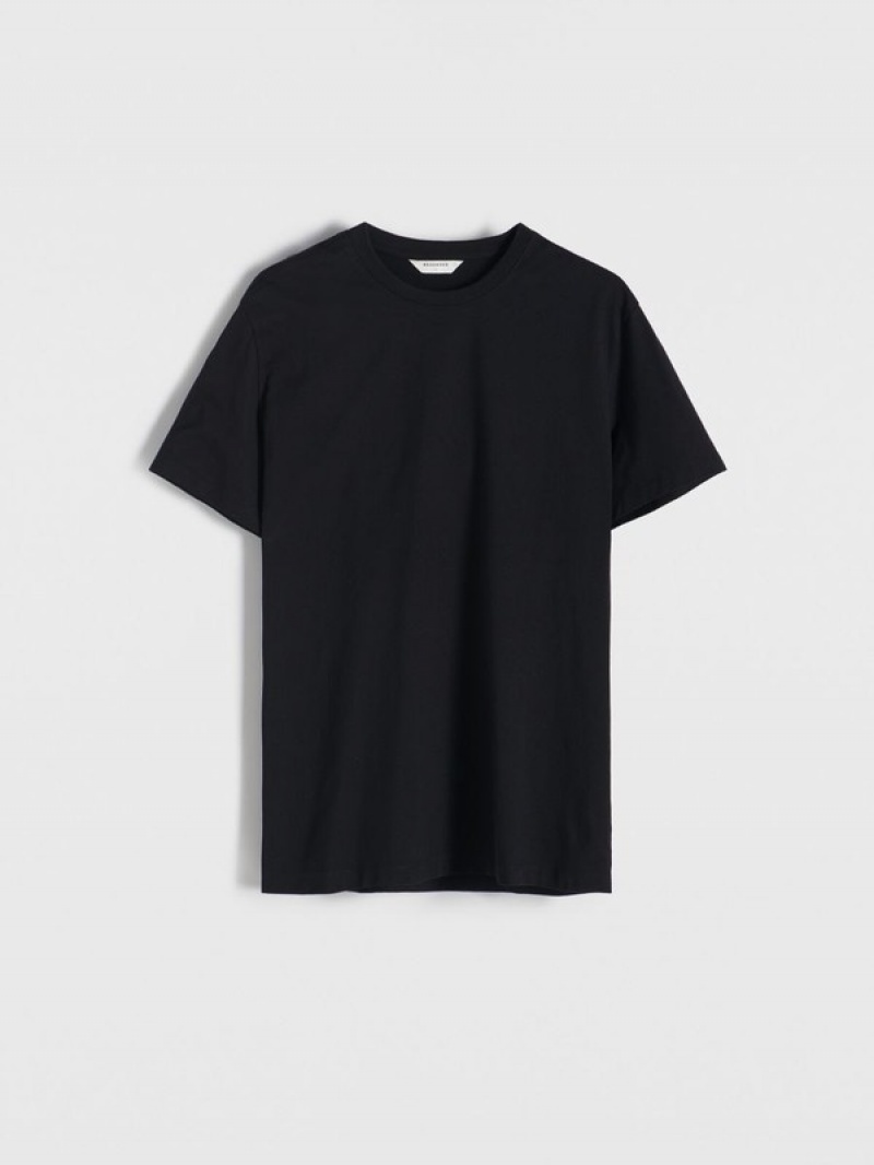 Reserved Regular Fit T-shirts Heren Zwart | ULHZM-3719