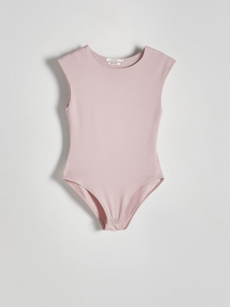 Reserved Rib Knit Jersey Body T-shirts Dames Roze | EFDBN-9214