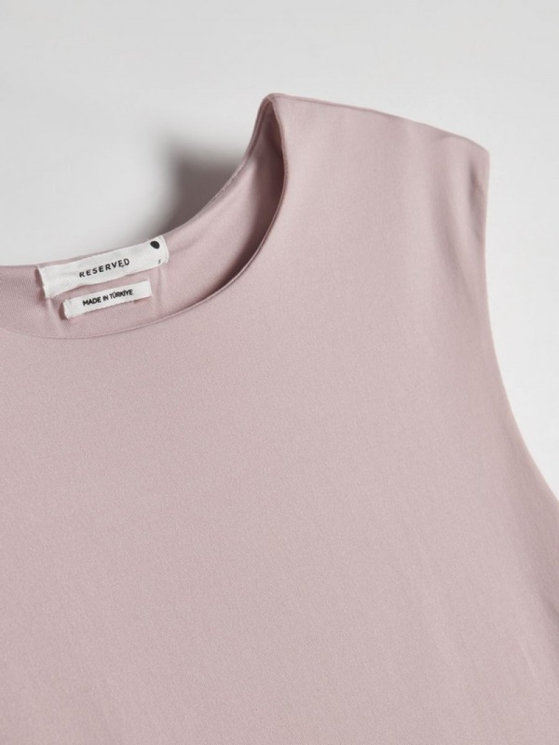 Reserved Rib Knit Jersey Body T-shirts Dames Roze | EFDBN-9214