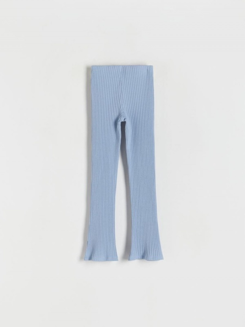 Reserved Rib Knit Leggings Broek Meisjes Blauw | MSFUJ-8130