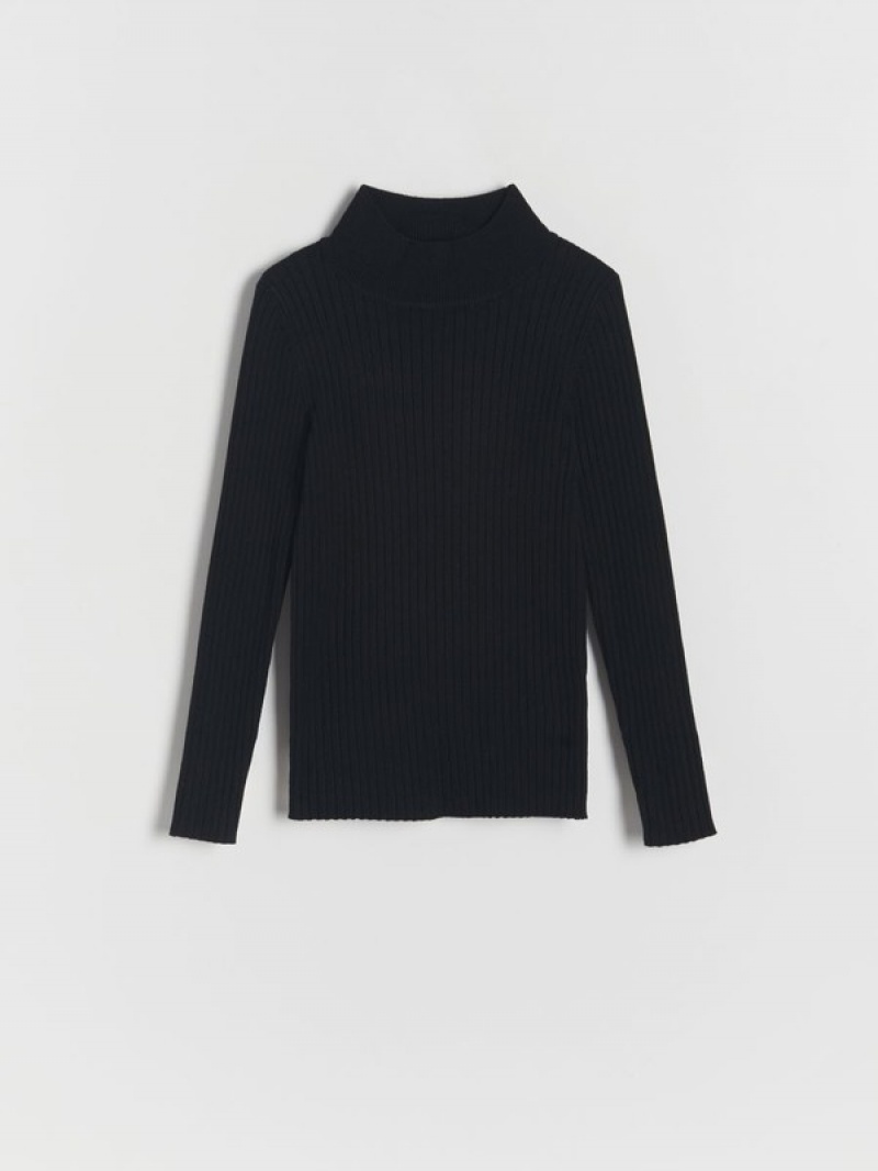 Reserved Rib Knit Truien Meisjes Zwart | OKYNT-3168