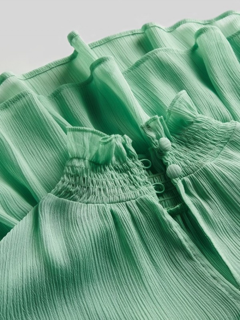 Reserved Ruffle Overhemd Dames Groen | GKZYC-4180