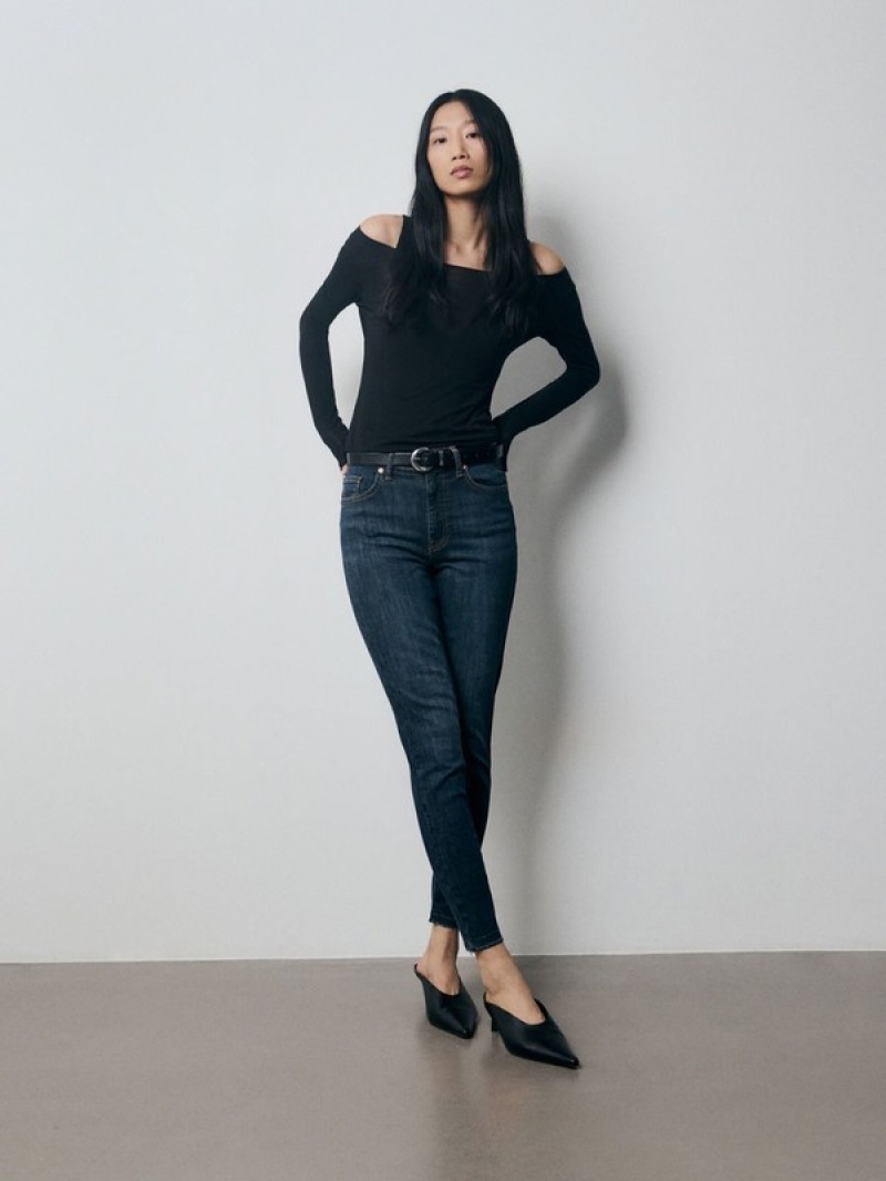 Reserved Sculpt Jeans Dames Donkerblauw | ECDQR-4357