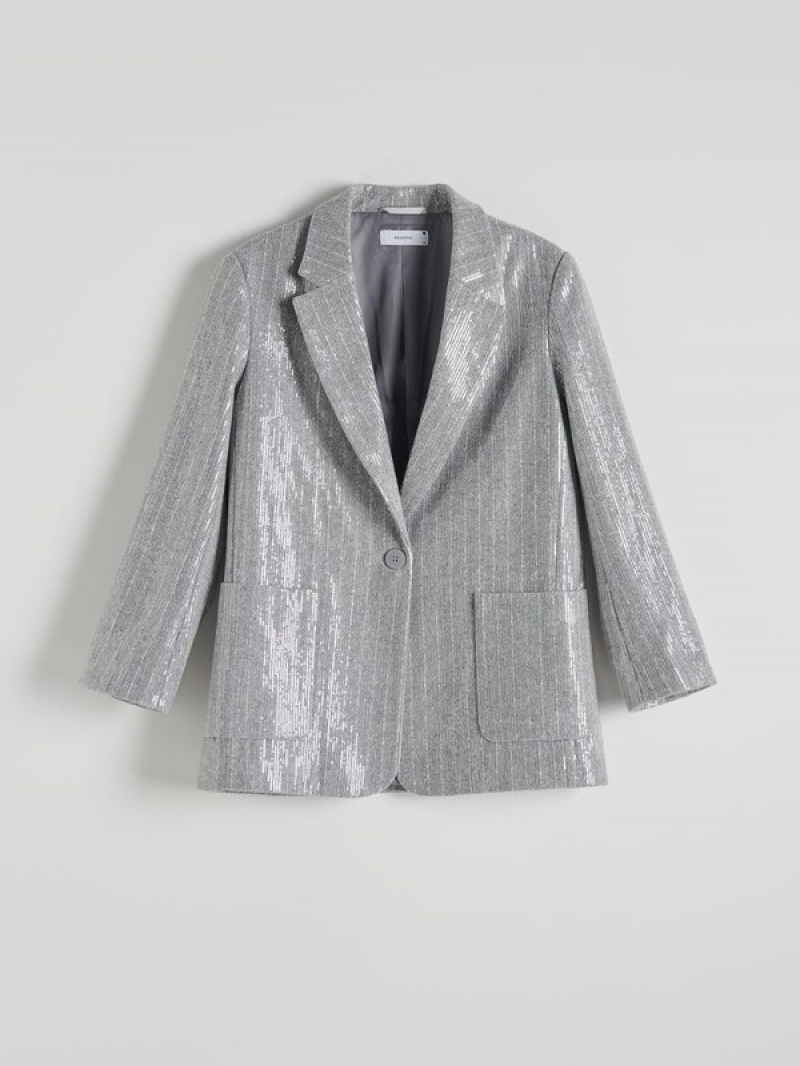 Reserved Shinysequins Blazer Dames Gekleurd | ZQXRE-9037